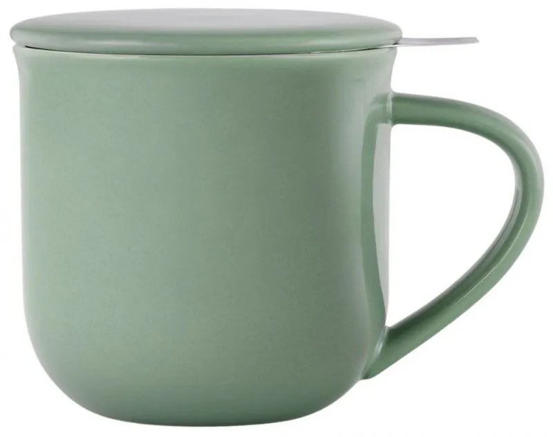 Cana pentru ceai cu infuzor si capac Viva Scandinavia MINIMA EVA V81446, 380 ml, Portelan, Verde
