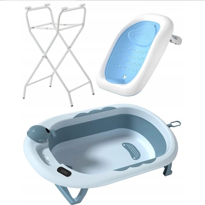 Cada de baie pliabilă pentru copii VAIANA PREMIUM cu șezlong și suport - mai multe culori Violet