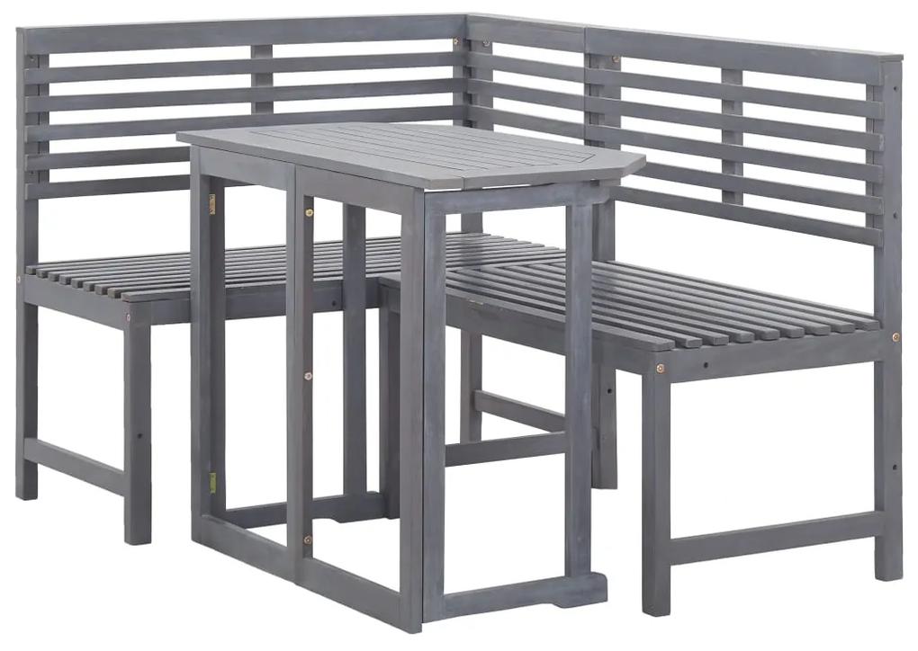 46327 vidaXL Set mobilier de balcon de colț, 2 piese, lemn masiv de acacia