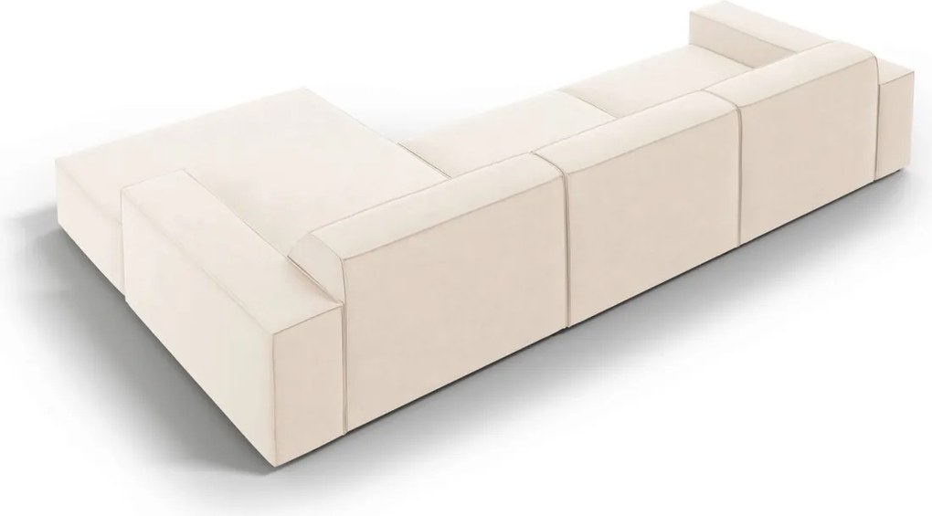 Coltar dreapta 4 locuri, Jodie, Micadoni Home, BL, 284x166x70 cm, catifea, bej deschis