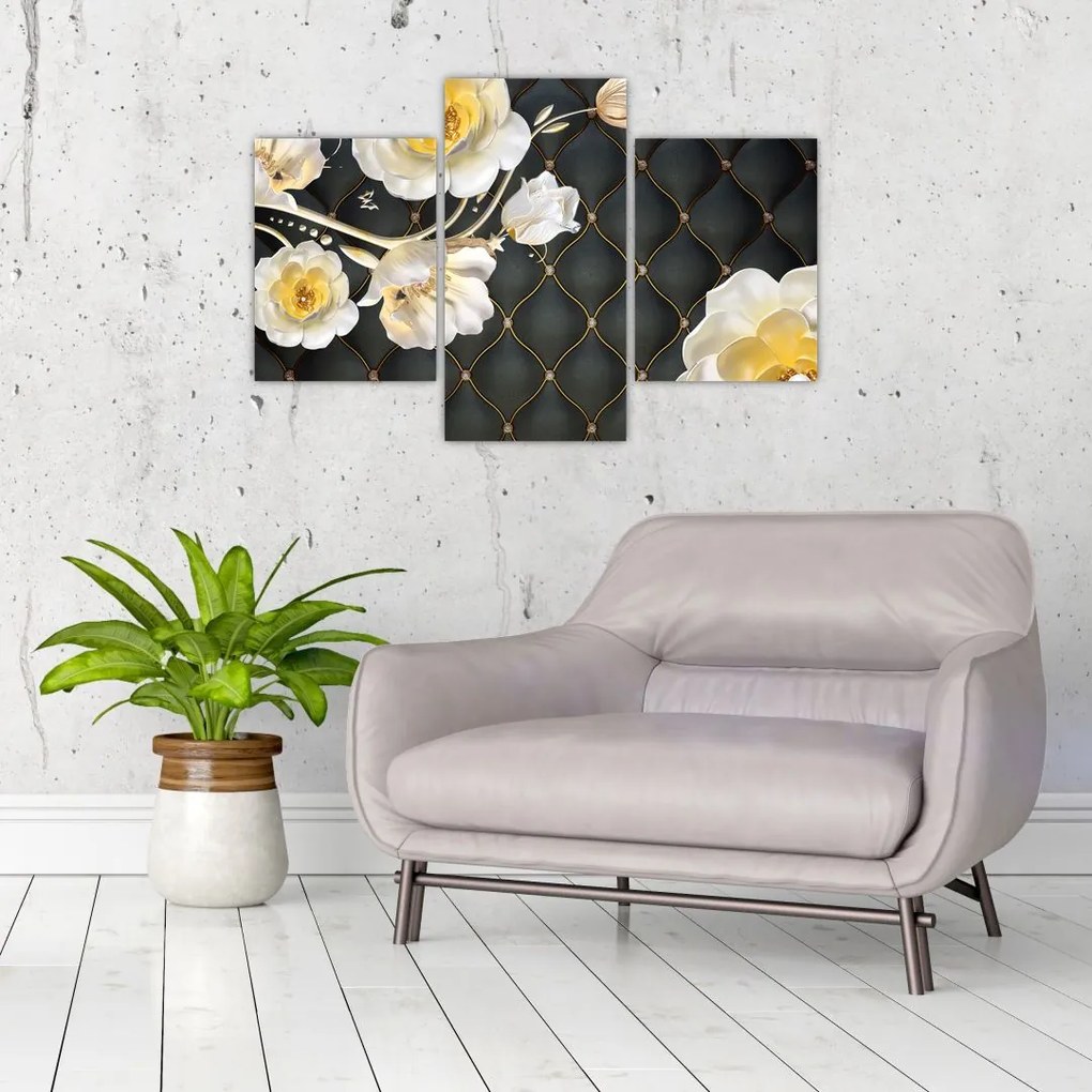 Tablou - Imagine cu flori de trandafir alb (90x60 cm)