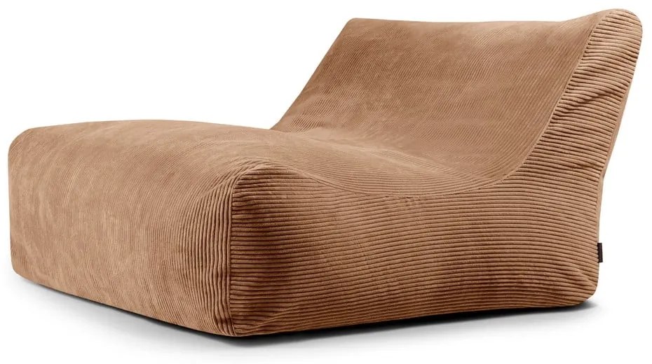 Fotoliu bean bag maro cu tapițerie din catifea reiată Sofa Lounge – SLOWDOWN