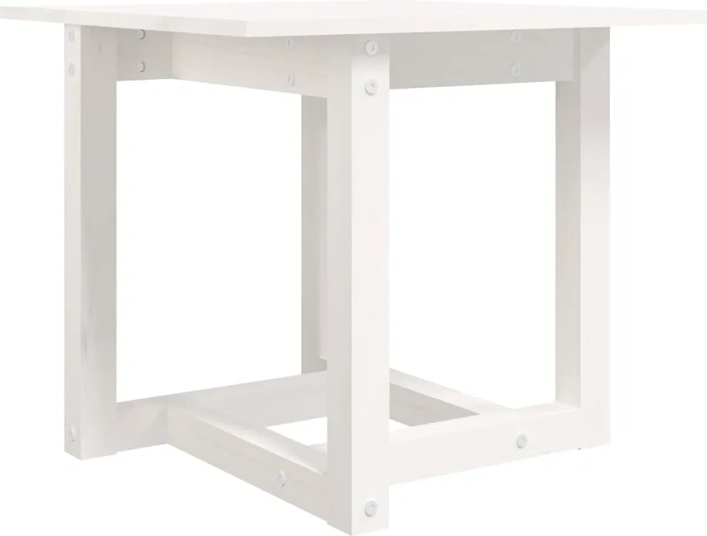 vidaXL Măsuță de cafea, alb, 50x50x45 cm, lemn masiv de pin