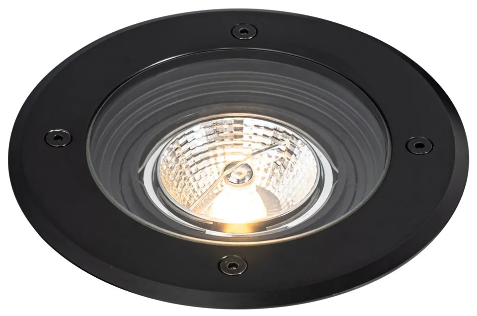 Set de 6 spoturi moderne de exterior pentru sol negru AR70 reglabile IP65 - Delux