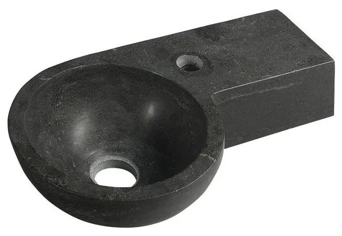 Sapho - Lavoar suspendat de colț BLOK 40 x 23 cm, montare pe dreapta, antracit