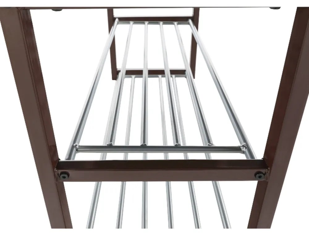 Banca cu rafturi pantofi, ciocolatiu maro inchis