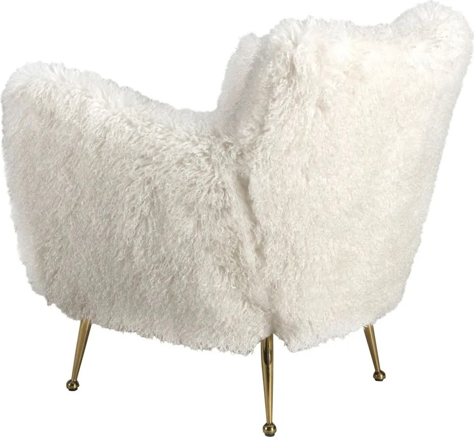 Fotoliu LUX design italian, White long pile
