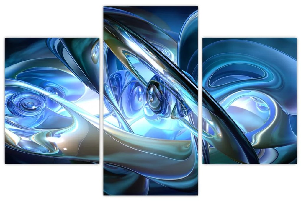 Tabloul fractalilor în albastru (90x60 cm)