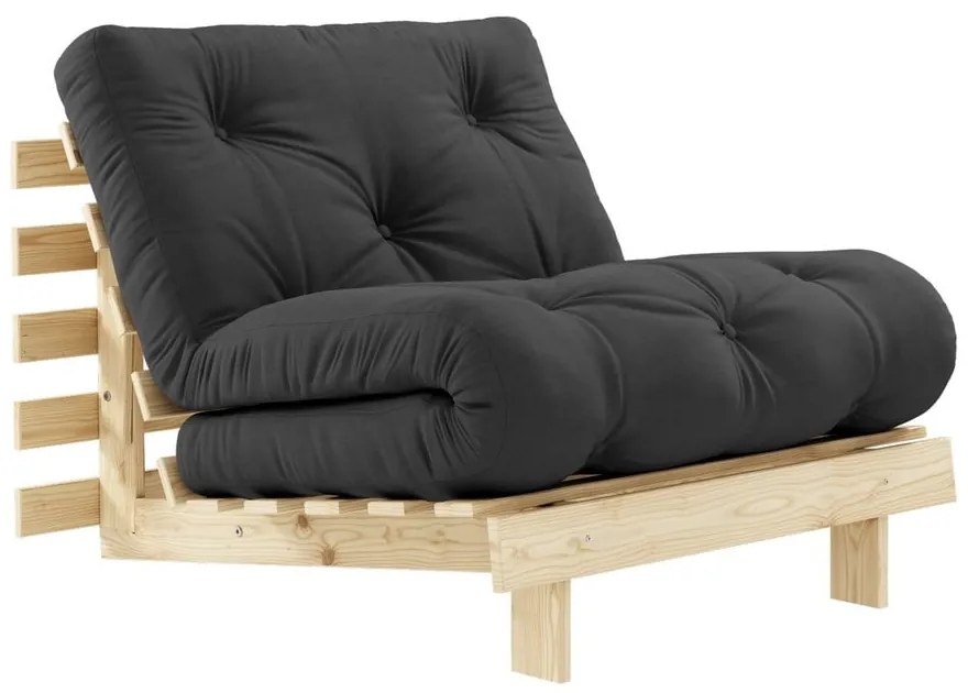 Fotoliu variabil Karup Design Roots Raw/Dark Dark Grey