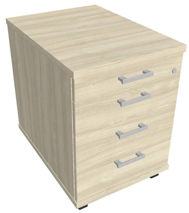 Comodă mobilă Verno 44 x 60 cm, 4 sertare, mâner A, salcâm