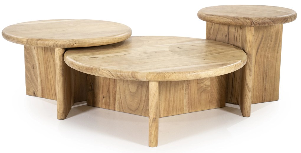 Masuta de cafea din lemn de acacia Leoti nature 80 cm