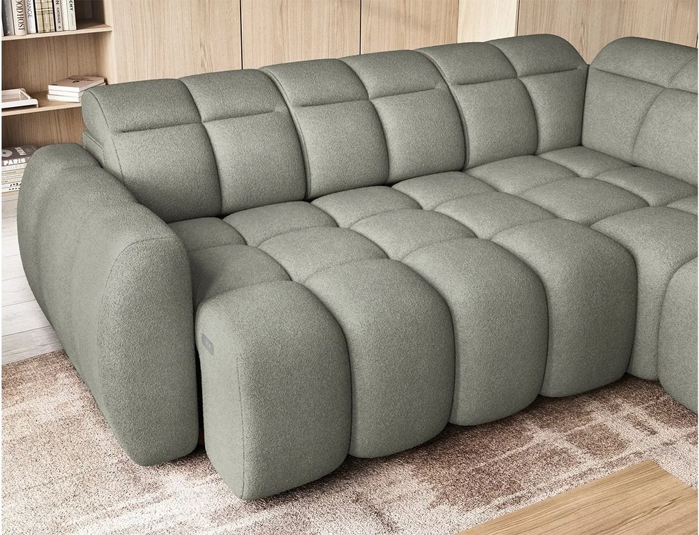 Colțar lemn masiv Extensibil Falcon 258x208cm Ladă Depozitare Personalizabil Electric - Royal 18, Stânga