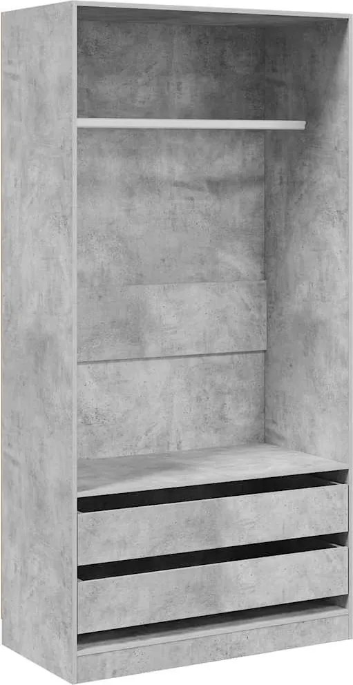vidaXL Șifonier, gri beton, 100x50x200 cm, lemn prelucrat