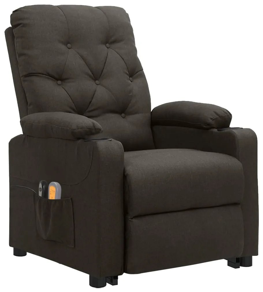 3093495 vidaXL Fotoliu electric masaj rabatabil cu ridicare, gri taupe, textil