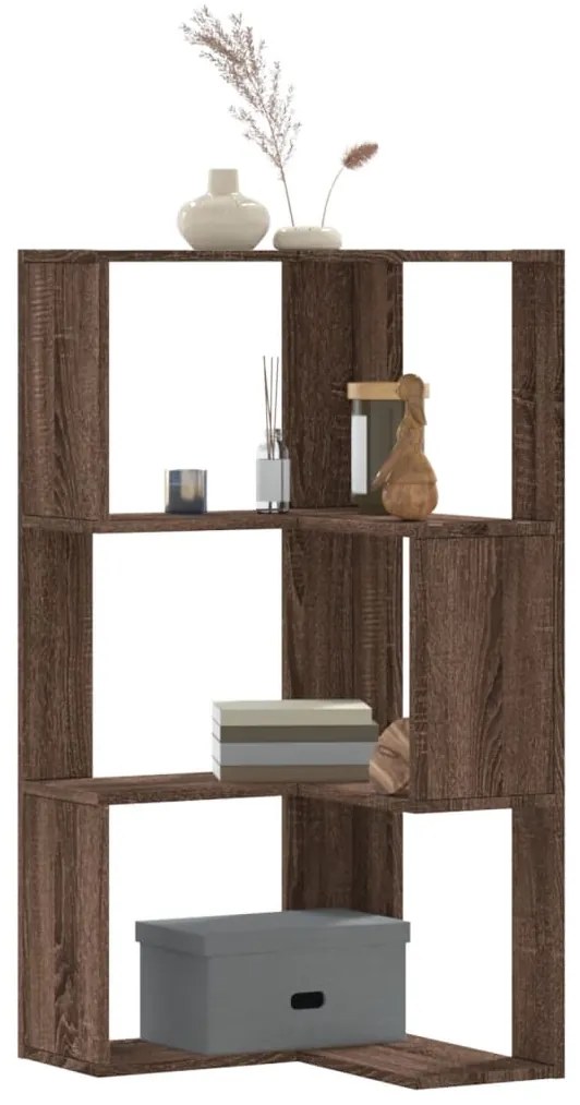 vidaXL Bibliotecă 3 niveluri stejar maro 50x50x102 cm lemn prelucrat
