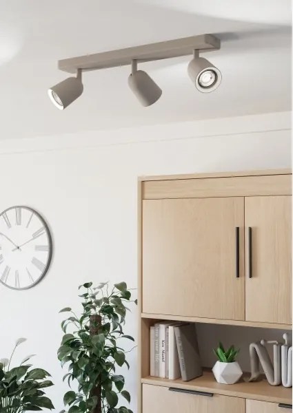 Eglo 902345 - Plafonieră CAMALDOLI cu 3 spoturi, GU10, 10W, 230V, bej