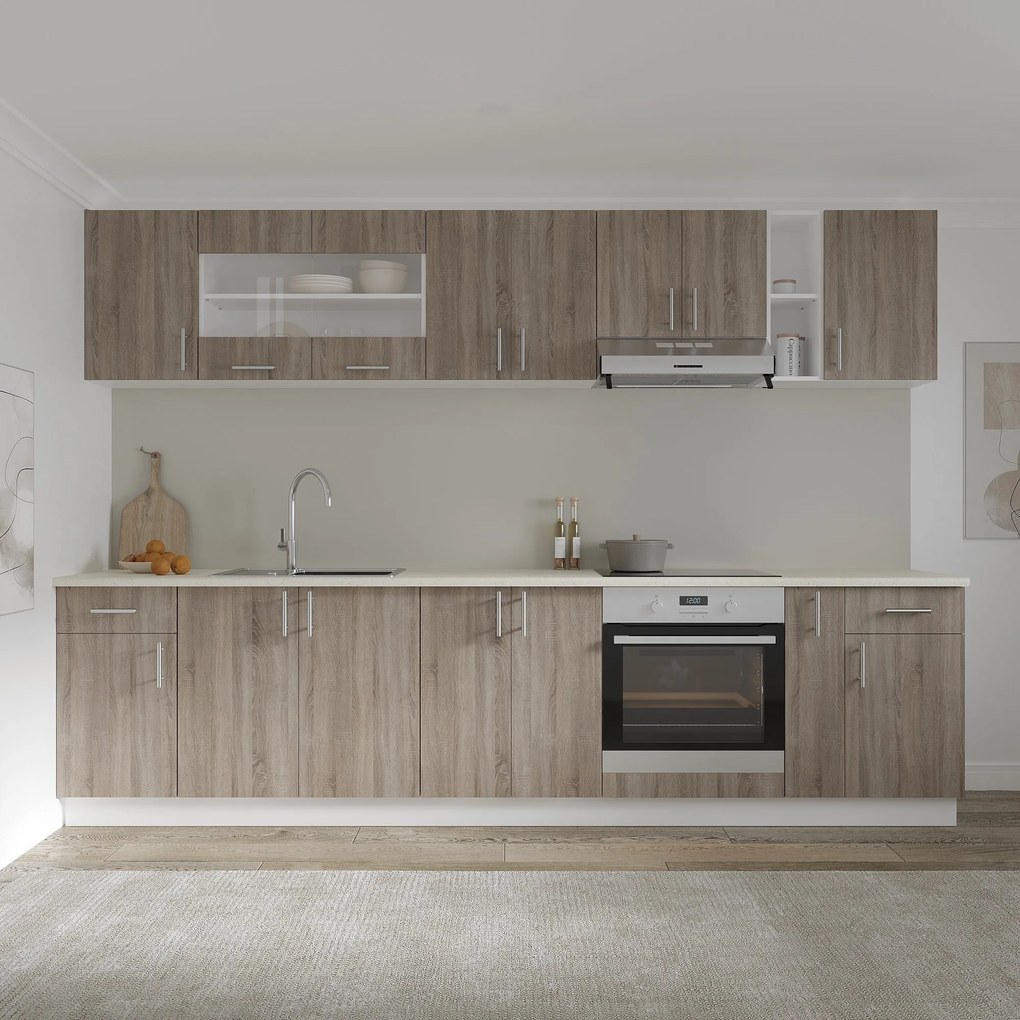 Corp Superior Karo, 2 Usi, Stejar Sonoma Inchis/Alb, 60 x 30 x 60 cm