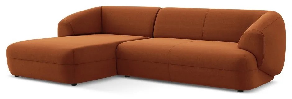 Colțar portocaliu cu tapițerie din catifea (cu colț pe partea stângă) Moana – Makamii