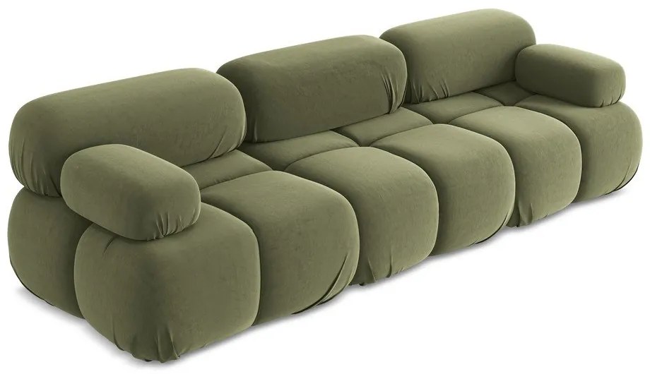 Canapea modulară verde-deschis cu tapițerie din catifea 285 cm Lokua – Makamii