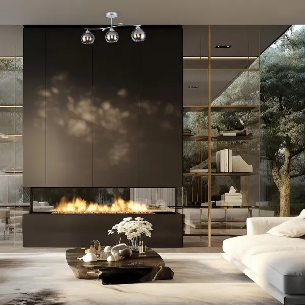 Lustră pe tijă CONNOR 3xE27/15W/230V crom lucios/gri