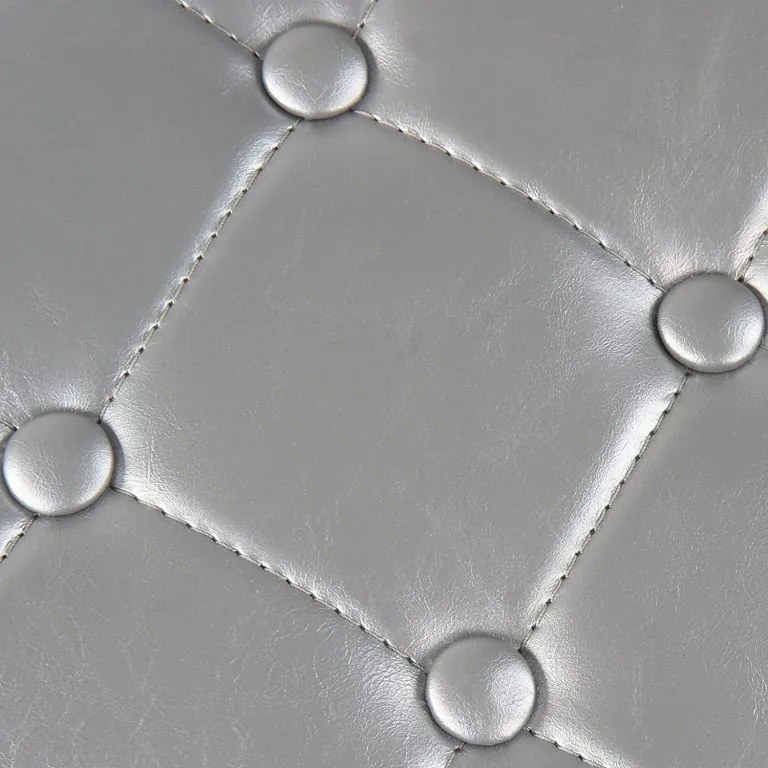 Fotoliu club Chesterfield cu taburet, argintiu