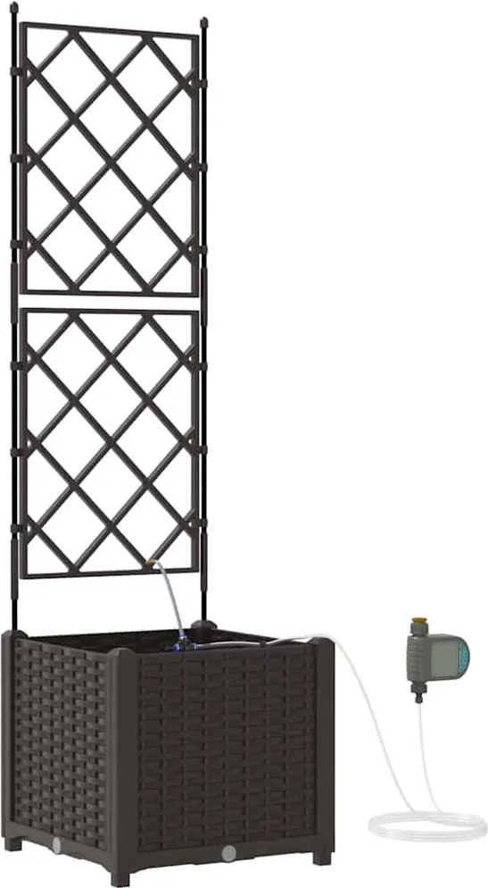 vidaXL Vază pentru Grădină Maro 40 x 40 x 142 cm Oțel