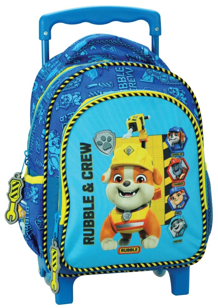 Patrula Cățelușilor Rubble &amp; Crew rucsac pentru grădiniță cu roți, geantă 30 cm