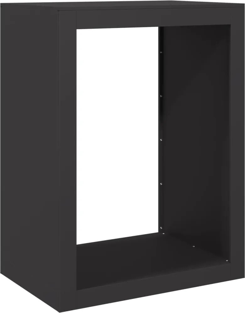 vidaXL Rastel pentru lemne de foc, negru, 60x40x80 cm, oțel