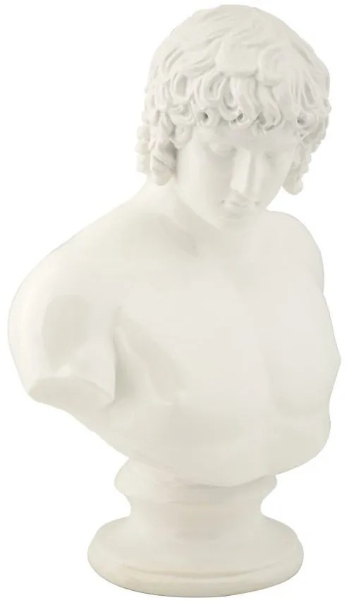 Bust decorativ alb din polirasina, 18,2x12,8x25 cm, Roman Centurion Mauro Ferretti