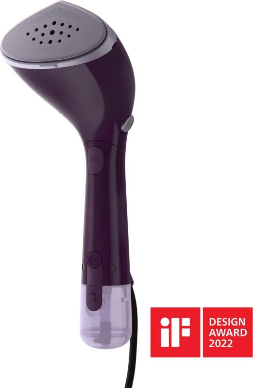 Fier de călcat cu abur Philips STH7050/30, 1500W, 100 + 200 ml, 28 g/min, OptimalTEMP, Cap reglabil, 2 niveluri de abur, Accesorii, Negru/violet