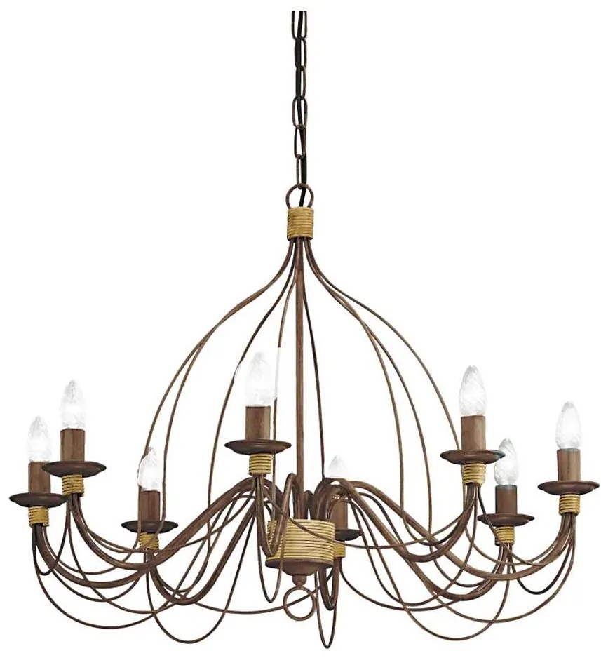 Lustră pe lanț Ideal Lux CORTE 8xE14/40W/230V d. 80 cm cupru