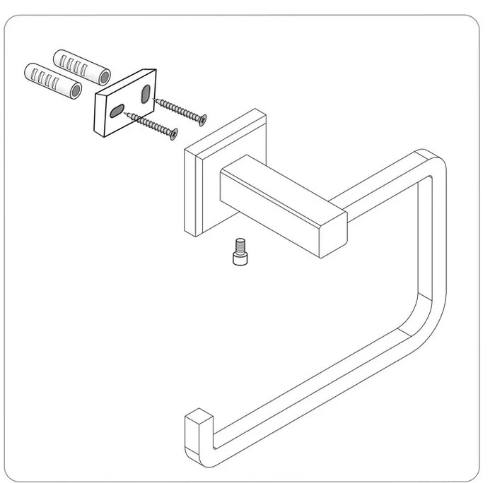 Suport pentru hârtie igienică Fala Quad Chrom, 14 x 8,5 x 6,5 cm