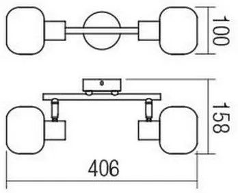 Redo 04-484 - Lampă spot AMBER 2xE14/28W/230V