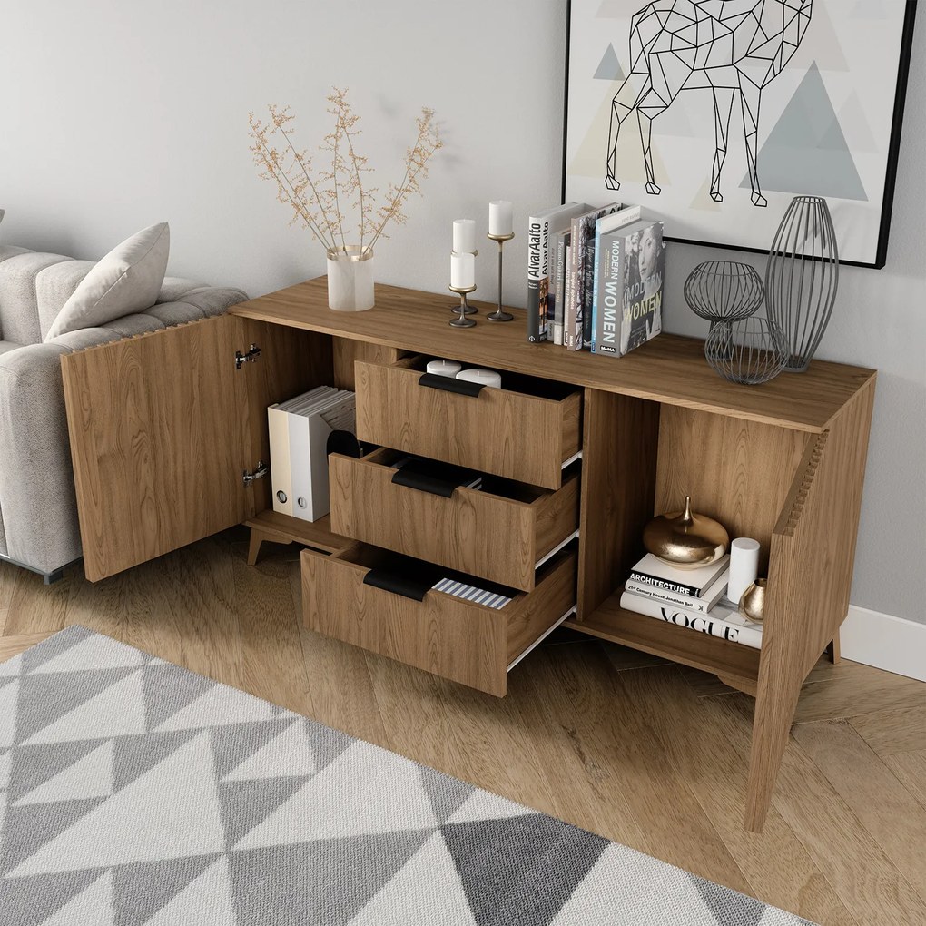 OFERTA Comoda ENTSIAN 150x70cm, stejar artisan clasa a II-a