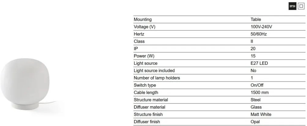 Veioza/Lampa de masa stil minimalist AMELIA alba