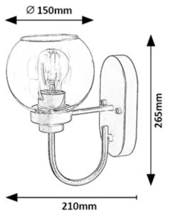 Aplică TIRINA 1xE27/15W/230V IP44 Rabalux 75005