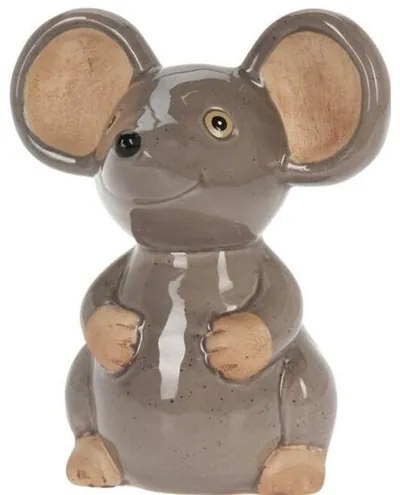 Decor de grădină Mouse gri, 13 x 15,5 x 10 cm,porțelan