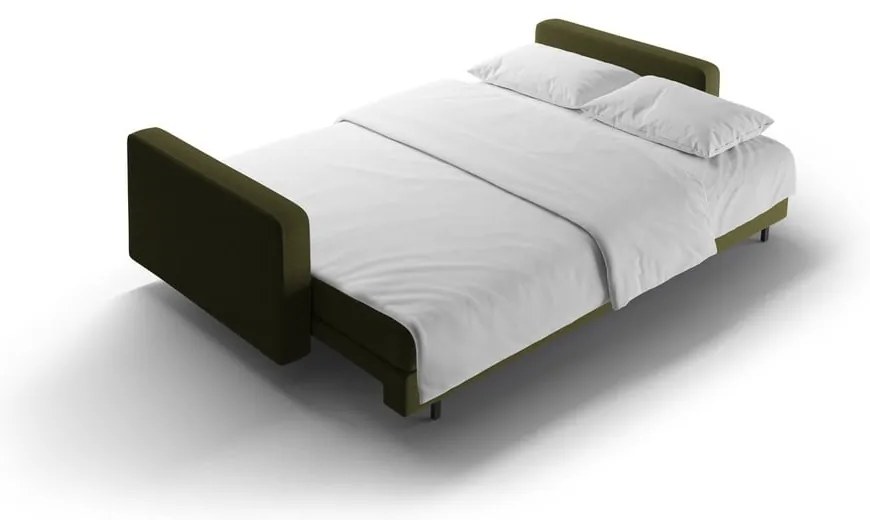 Canapea verde extensibilă, cu spațiu de depozitare 222 cm Bali – Cosmopolitan Design