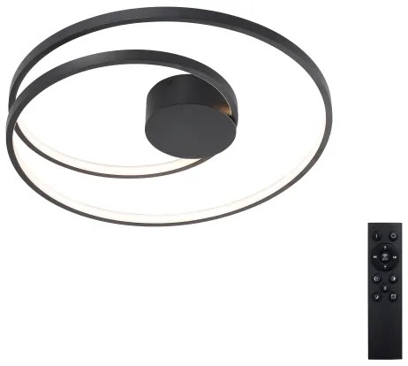 Brilagi - Plafonieră reglabilă TWISTER LED, 48W, 230V, Ø 50 cm, negru, cu telecomandă
