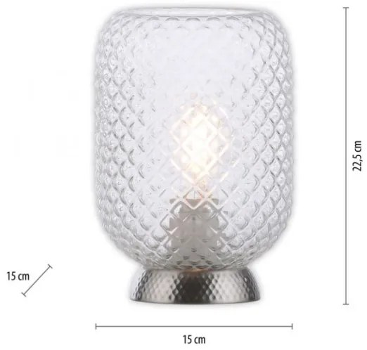 Lampă de masă JUST LIGHT. 14906-55 REISHI 1xE27/40W/230V crom