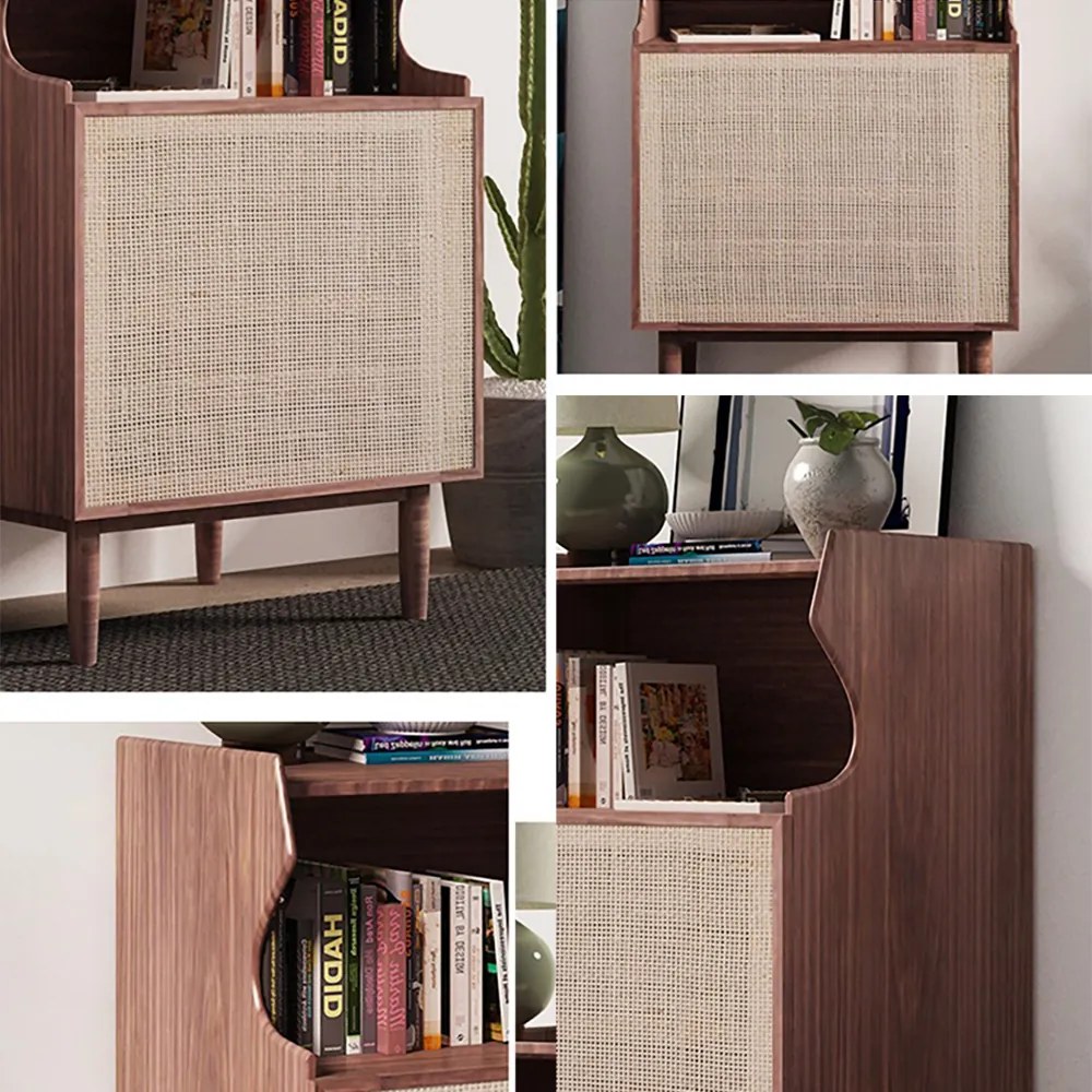 Nightstand japonez în stilul Japandi, culoare nuc DEPRIMO 21856, perfect pentru dormitor by Deprimo