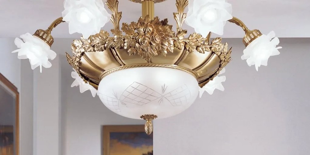 Lustra aplicata design floral LUX realizata manual Rose