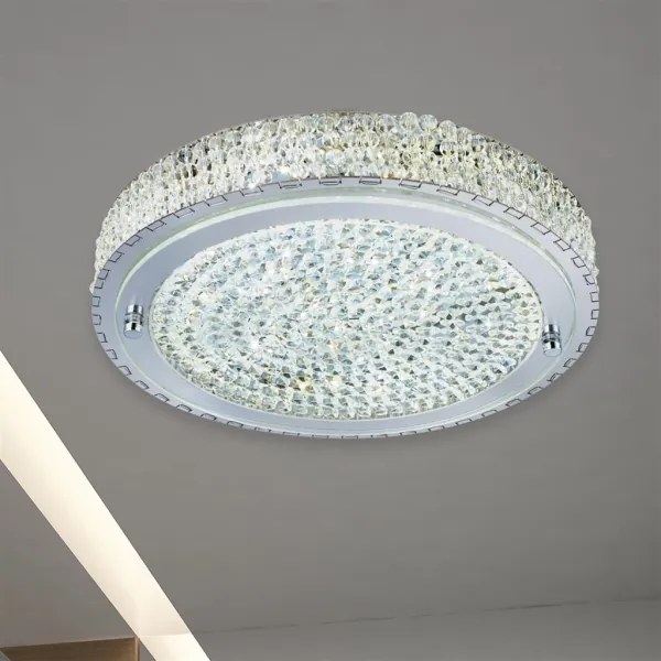 Plafonieră LED Searchlight 2714CC FLUSH LED/24W/230V d. 40 cm crom