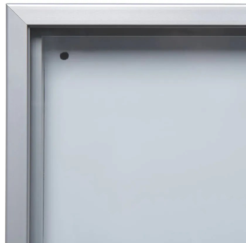 Vitrina cu informații interioare cu uși glisante SLIM 6 x A4 - spate tablă, aluminiu