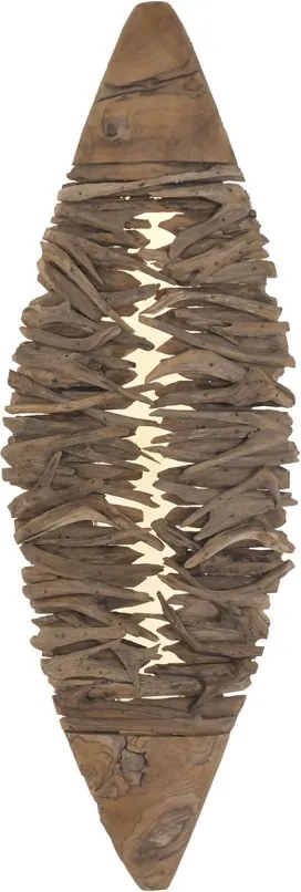 Aplică de perete din rădăcină de tec reciclat, maro, cu LED, finisaj natural, 140 x 49 x 10 cm, „Laon”