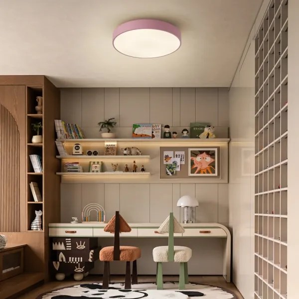 Brilagi – Plafonieră LED dimabilă POOL, 36 W, 230 V, temperatură de culoare reglabilă 3000–6000 K, Ø 30 cm, roz, cu telecomandă