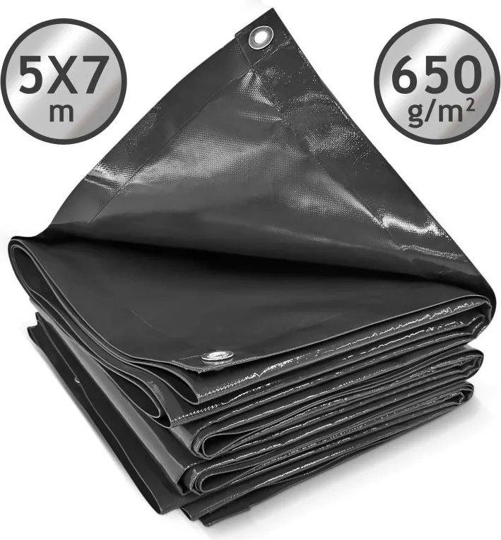 JAGO Prelata 650 g/m², ochiuri de aluminiu, antracit, 5 x 7