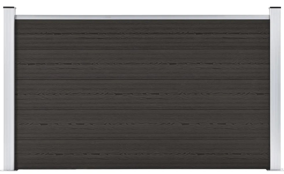 vidaXL Panou de gard, 180x105 cm, negru, WPC
