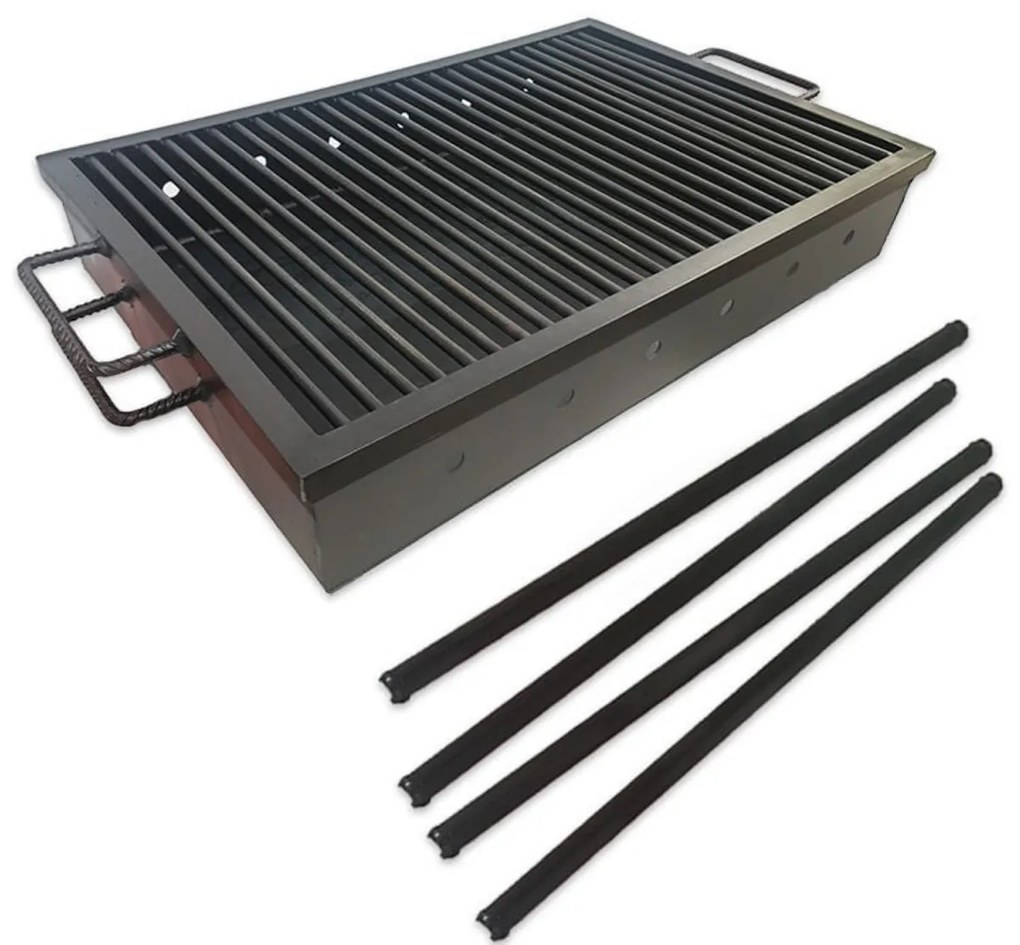 Gratar Romanesc Solid cu picioare demontabile, fabricat manual 60 x 40 cm Fix si Mobil