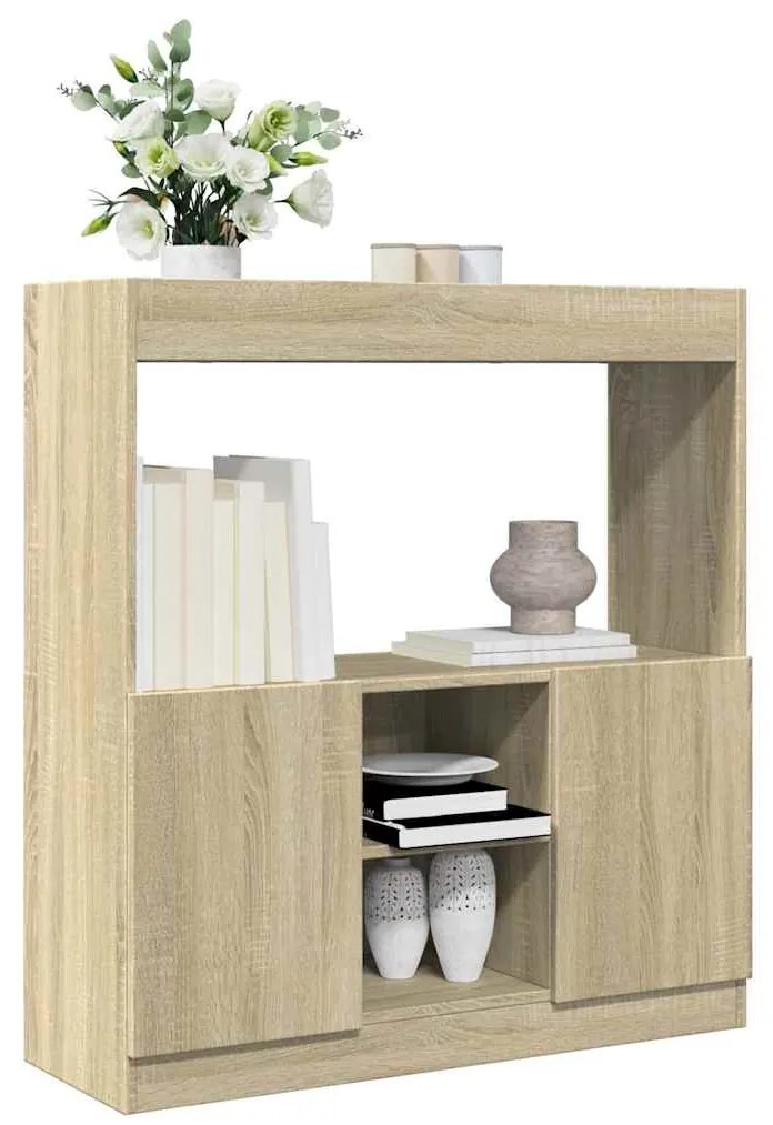 vidaXL Dulap înalt, stejar sonoma, 92x33x100 cm, lemn prelucrat